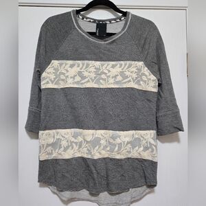 Anthropologie Lace French Terry Tunic